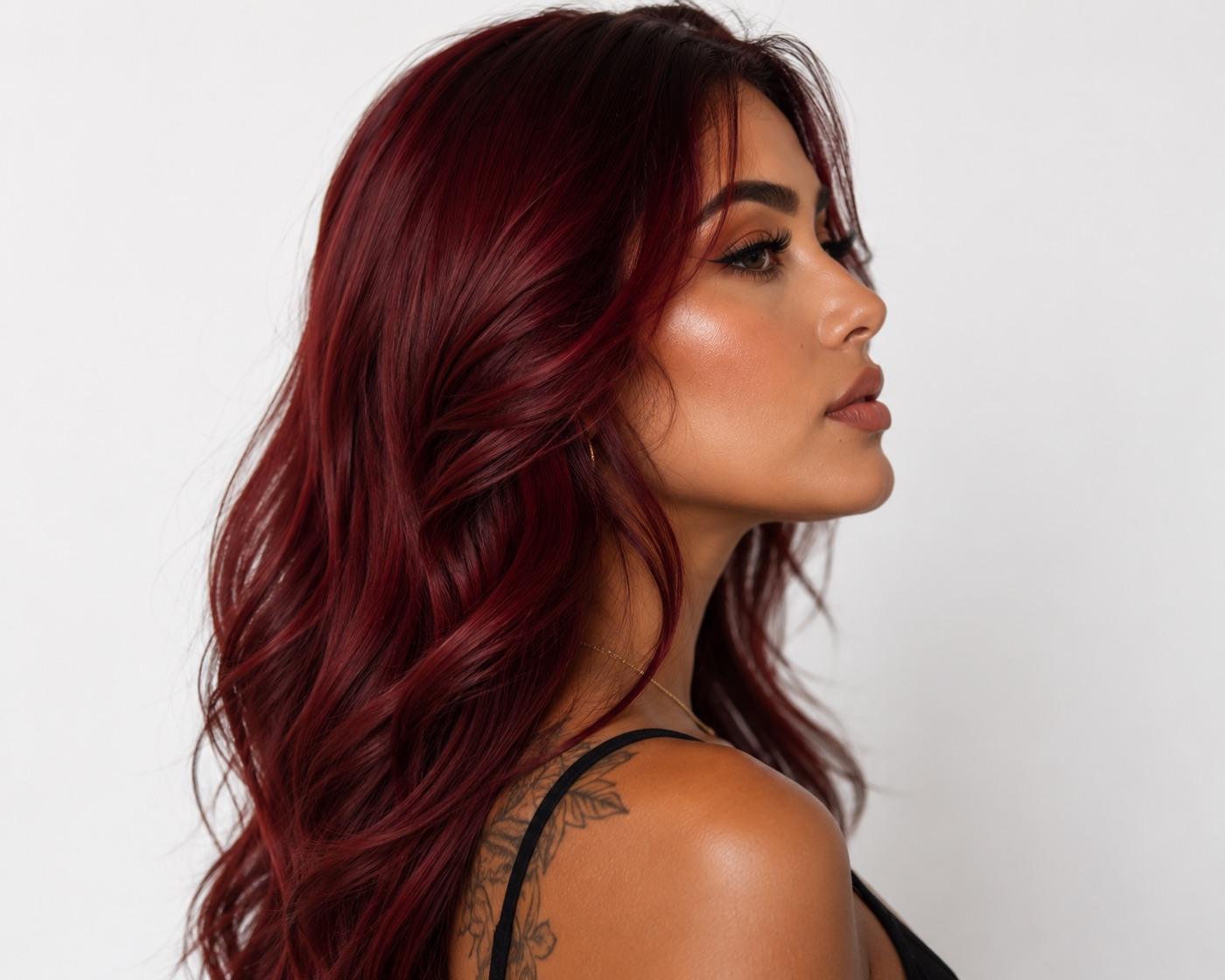 Rich red waves in profile · Maison Ivory transformation